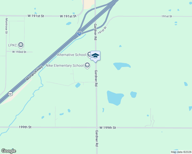 map of restaurants, bars, coffee shops, grocery stores, and more near 19520 South Gardner Road in Gardner