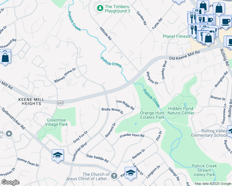 map of restaurants, bars, coffee shops, grocery stores, and more near 6601 Jenny Dee Pl in Springfield