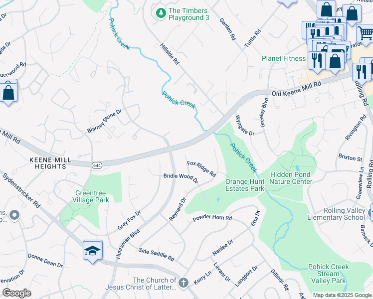 map of restaurants, bars, coffee shops, grocery stores, and more near 6601 Jenny Dee Pl in Springfield