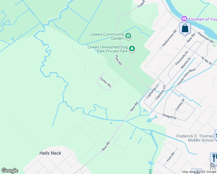 map of restaurants, bars, coffee shops, grocery stores, and more near 201 Samantha Drive in Lewes