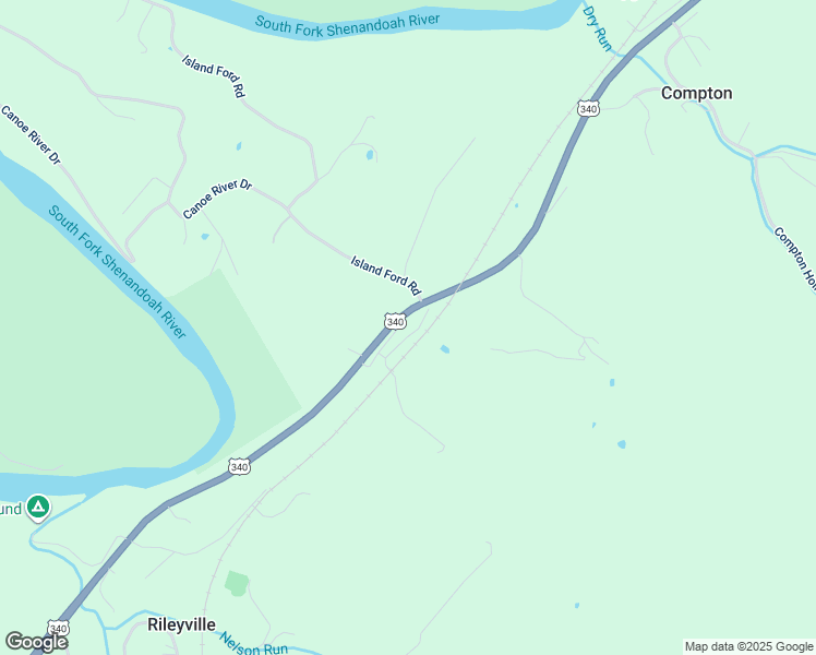 map of restaurants, bars, coffee shops, grocery stores, and more near 8948 US Highway 340 North in Rileyville