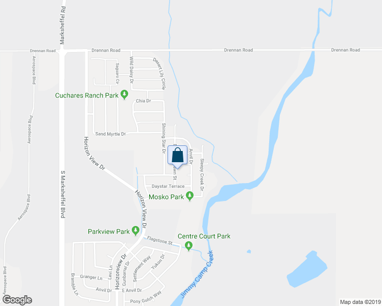 map of restaurants, bars, coffee shops, grocery stores, and more near 3936 Anvil Drive in Colorado Springs