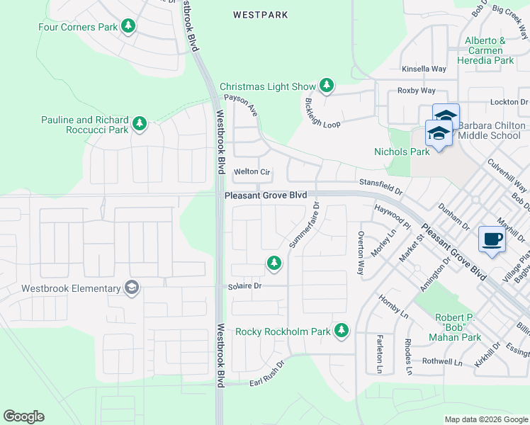 map of restaurants, bars, coffee shops, grocery stores, and more near 7000 Greenford Way in Roseville