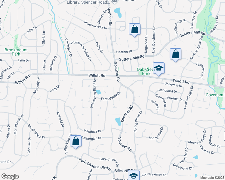 map of restaurants, bars, coffee shops, grocery stores, and more near 11 Rustic Meadow Court in St. Peters