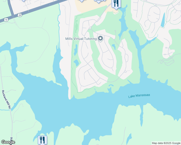 map of restaurants, bars, coffee shops, grocery stores, and more near 15524 Tuxedo Lane in Gainesville