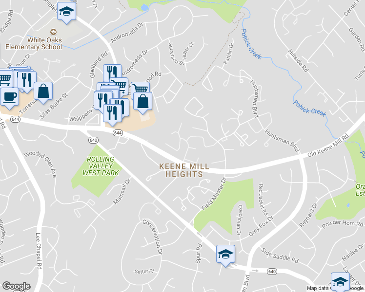 map of restaurants, bars, coffee shops, grocery stores, and more near 9149 Forest Breeze Court in Springfield
