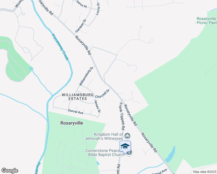 map of restaurants, bars, coffee shops, grocery stores, and more near 8311 Rosaryville Road in Upper Marlboro