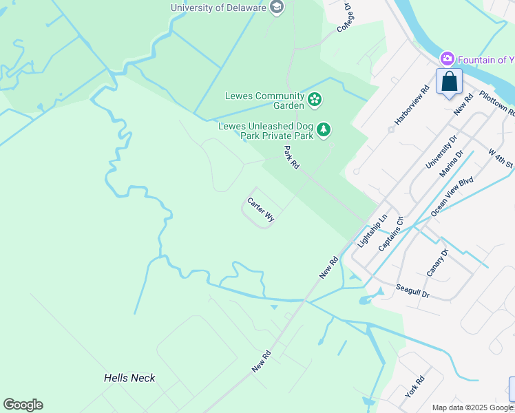 map of restaurants, bars, coffee shops, grocery stores, and more near 123 Carter Way in Lewes