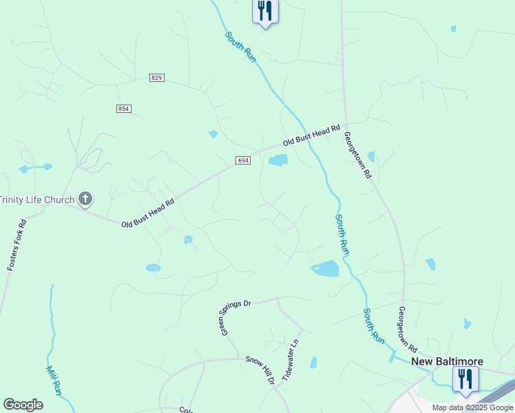 map of restaurants, bars, coffee shops, grocery stores, and more near 6404 Cotswold Way in Broad Run