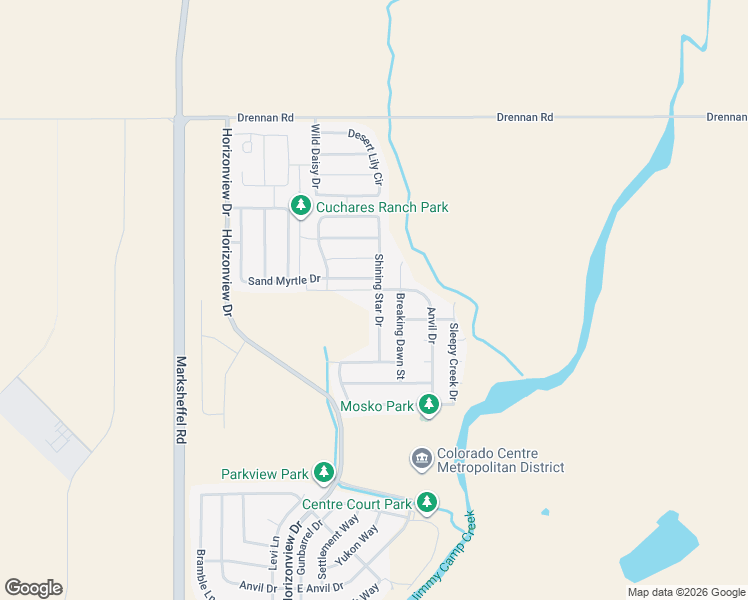 map of restaurants, bars, coffee shops, grocery stores, and more near 3902 Shining Star Drive in Colorado Springs