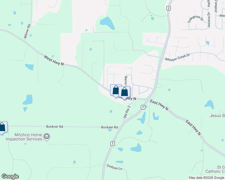 map of restaurants, bars, coffee shops, grocery stores, and more near 225 Destiny Court in Wentzville