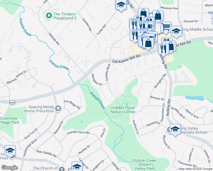 map of restaurants, bars, coffee shops, grocery stores, and more near 8531 Greeley Boulevard in West Springfield