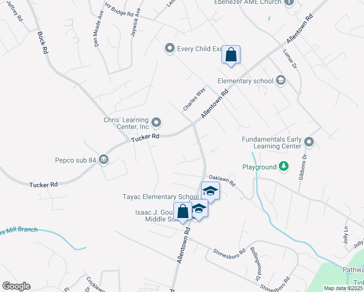 map of restaurants, bars, coffee shops, grocery stores, and more near 8402 Lucille Court in Fort Washington
