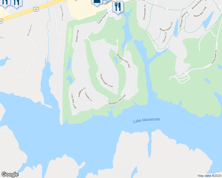 map of restaurants, bars, coffee shops, grocery stores, and more near 8280 Roxborough Loop in Gainesville