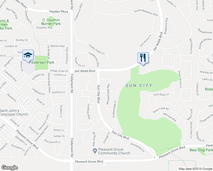 map of restaurants, bars, coffee shops, grocery stores, and more near 6032 Whisperlodge Way in Roseville
