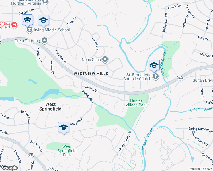 map of restaurants, bars, coffee shops, grocery stores, and more near 7717 Glenister Drive in West Springfield
