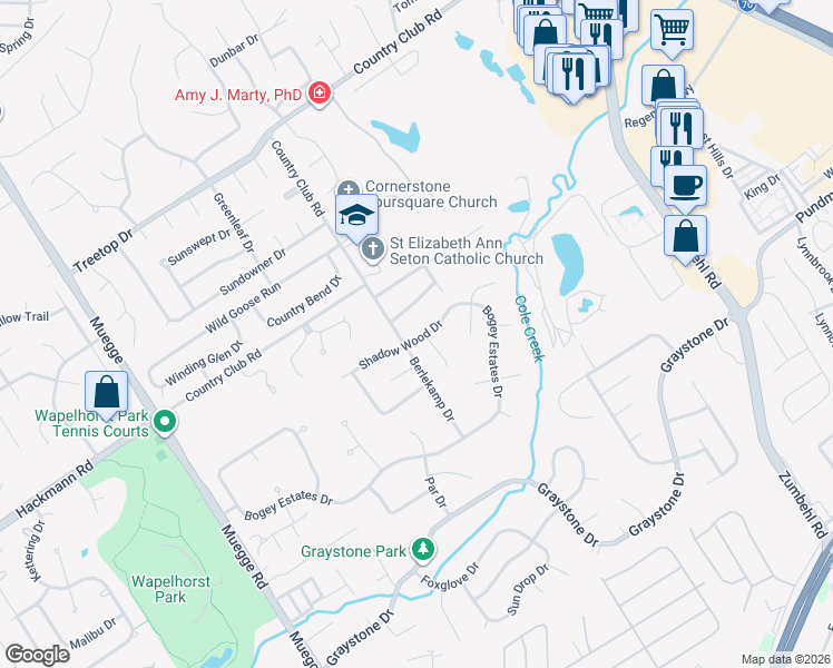 map of restaurants, bars, coffee shops, grocery stores, and more near 1476 Shadow Wood Drive in Saint Charles