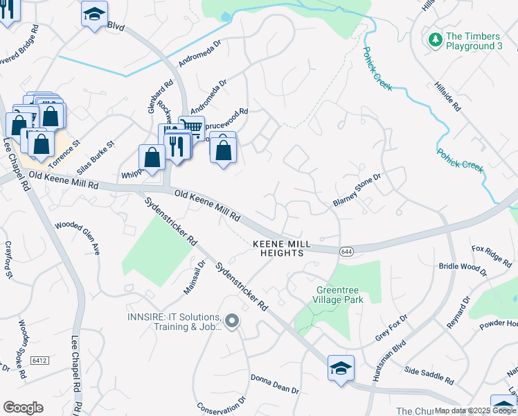 map of restaurants, bars, coffee shops, grocery stores, and more near 9188 Forest Breeze Court in Springfield