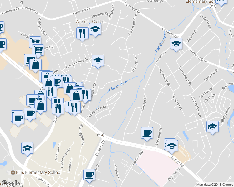 map of restaurants, bars, coffee shops, grocery stores, and more near 8304 Scotland Loop in Manassas