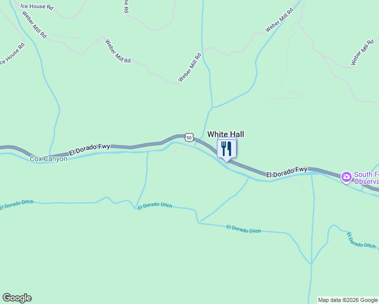 map of restaurants, bars, coffee shops, grocery stores, and more near 10870 Riverton Court in Pollock Pines