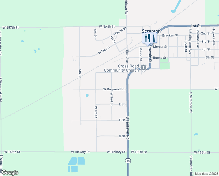 map of restaurants, bars, coffee shops, grocery stores, and more near 401-427 West Dogwood Street in Scranton
