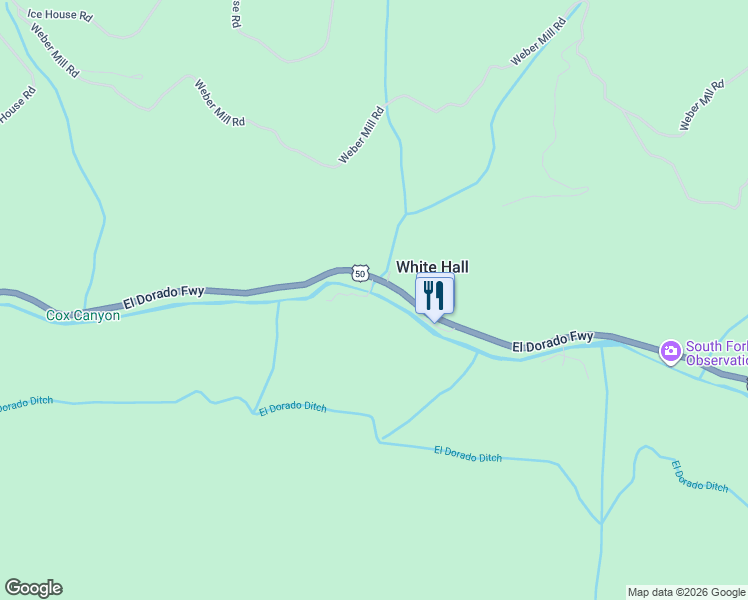map of restaurants, bars, coffee shops, grocery stores, and more near 10870 Riverton Court in Pollock Pines