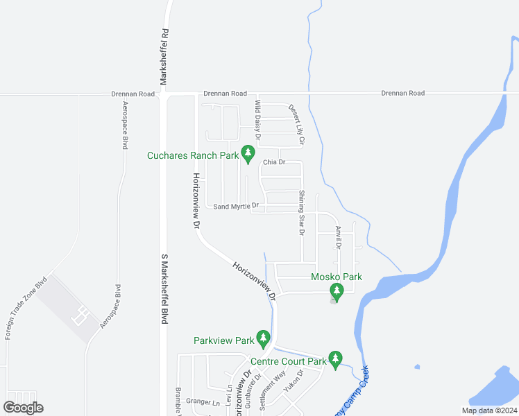 map of restaurants, bars, coffee shops, grocery stores, and more near 9475 Sand Myrtle Drive in Colorado Springs