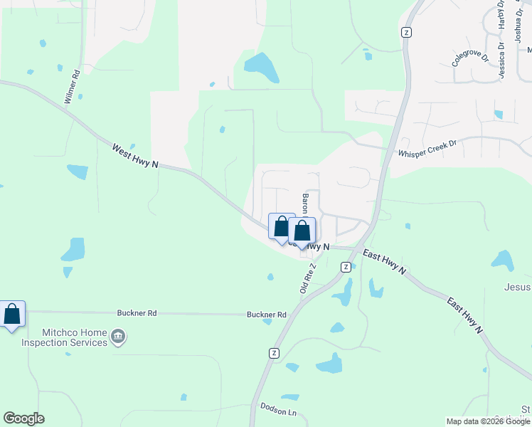 map of restaurants, bars, coffee shops, grocery stores, and more near 225 Destiny Court in Wentzville