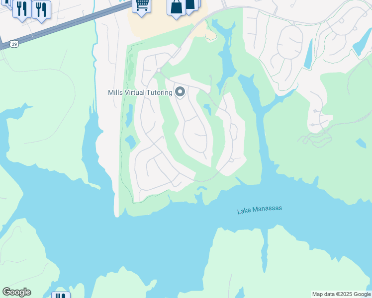 map of restaurants, bars, coffee shops, grocery stores, and more near 8264 Roxborough Loop in Gainesville