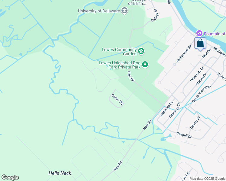 map of restaurants, bars, coffee shops, grocery stores, and more near 123 Carter Way in Lewes