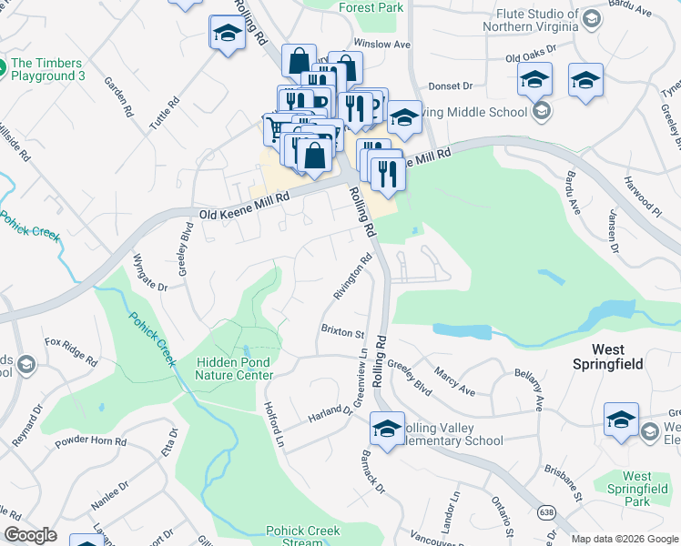 map of restaurants, bars, coffee shops, grocery stores, and more near in West Springfield