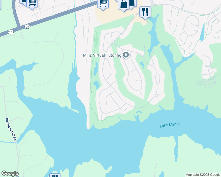 map of restaurants, bars, coffee shops, grocery stores, and more near 8401 Link Hills Loop in Gainesville
