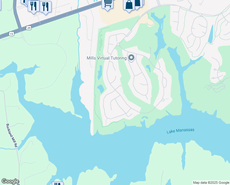 map of restaurants, bars, coffee shops, grocery stores, and more near 8401 Link Hills Loop in Gainesville