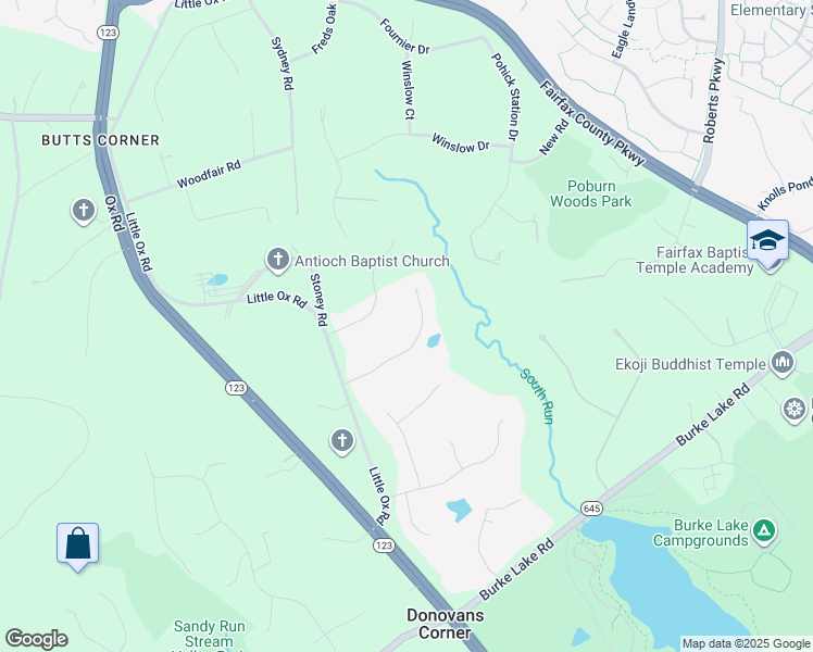 map of restaurants, bars, coffee shops, grocery stores, and more near 10708 Ox Croft Court in Fairfax Station