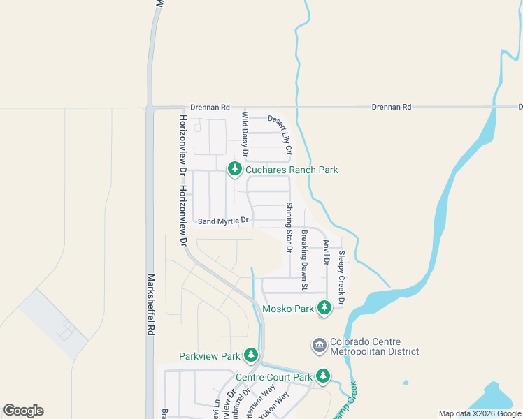 map of restaurants, bars, coffee shops, grocery stores, and more near 3860 Chia Drive in Colorado Springs