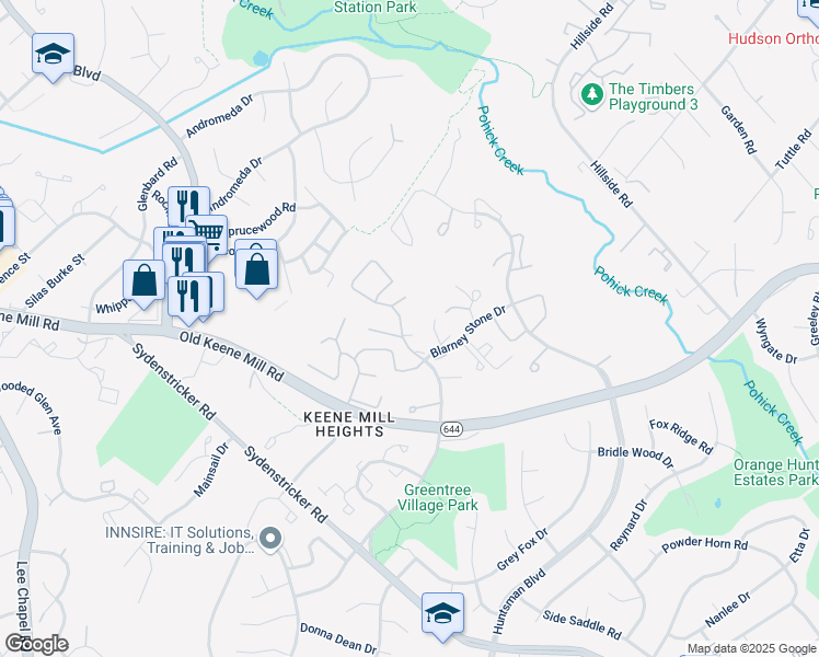 map of restaurants, bars, coffee shops, grocery stores, and more near 6503 Field Master Drive in Springfield