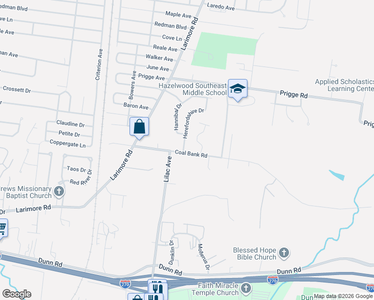 map of restaurants, bars, coffee shops, grocery stores, and more near 11567 Joslyn Court in St. Louis