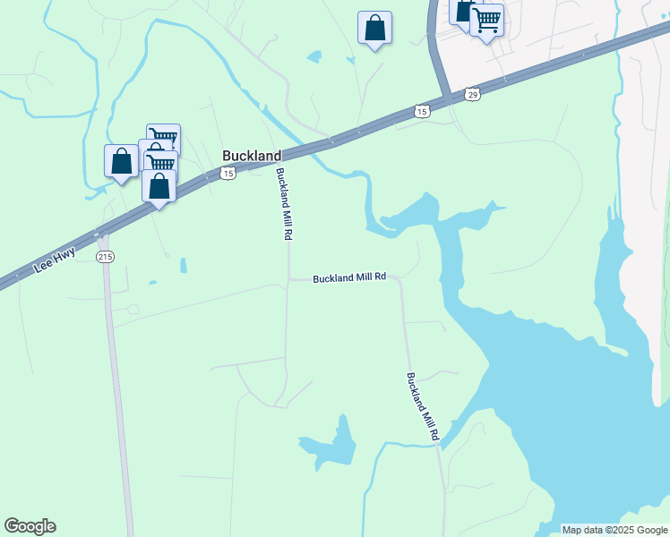 map of restaurants, bars, coffee shops, grocery stores, and more near 8231 Buckland Mill Road in Gainesville