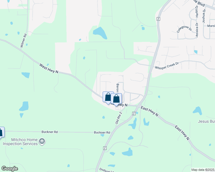 map of restaurants, bars, coffee shops, grocery stores, and more near 236 Destiny Court in Wentzville