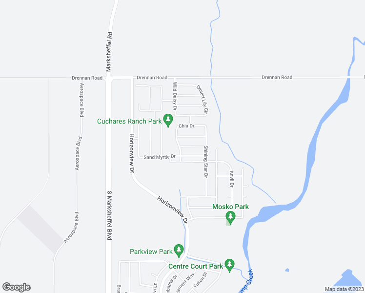 map of restaurants, bars, coffee shops, grocery stores, and more near Desert Poppy Lane in Colorado Springs