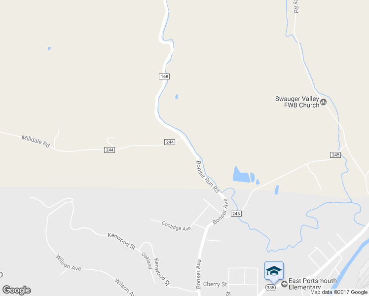 map of restaurants, bars, coffee shops, grocery stores, and more near 2121 Bonser Run Road in Portsmouth