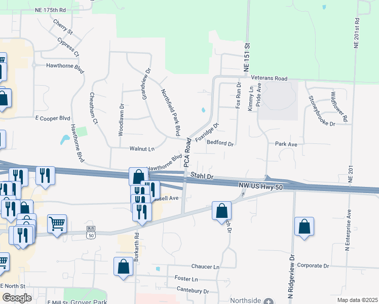 map of restaurants, bars, coffee shops, grocery stores, and more near 903 Coventry Court in Warrensburg