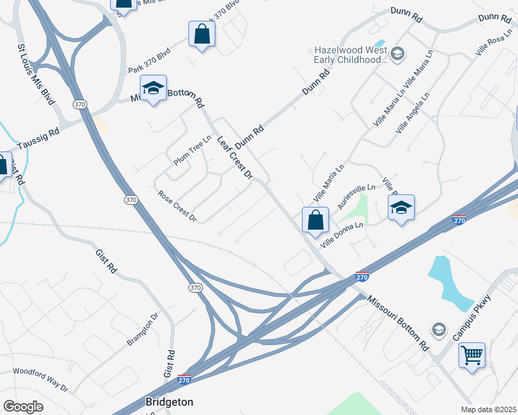 map of restaurants, bars, coffee shops, grocery stores, and more near 4961 Hurstborough Court in Hazelwood