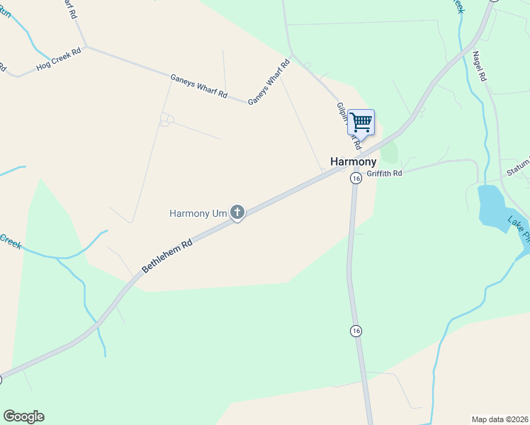map of restaurants, bars, coffee shops, grocery stores, and more near 6145 Bethlehem Road in Preston