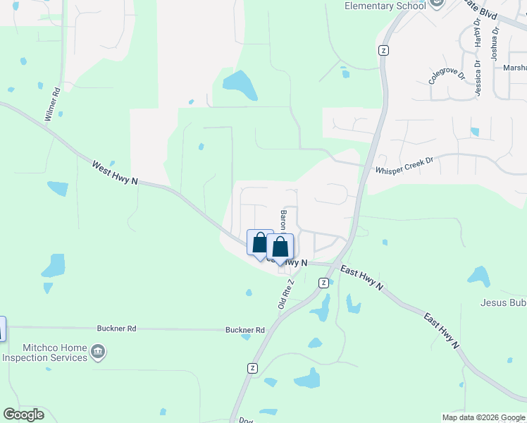 map of restaurants, bars, coffee shops, grocery stores, and more near 241 Destiny Court in Wentzville