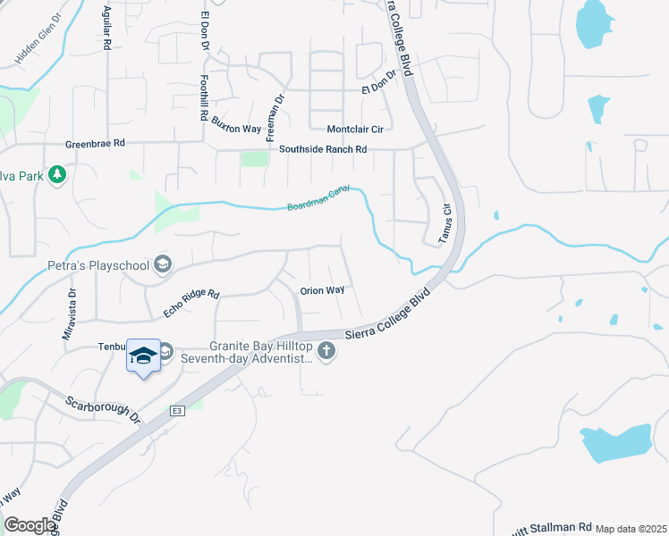 map of restaurants, bars, coffee shops, grocery stores, and more near 6406 Cosmos Ct in Rocklin