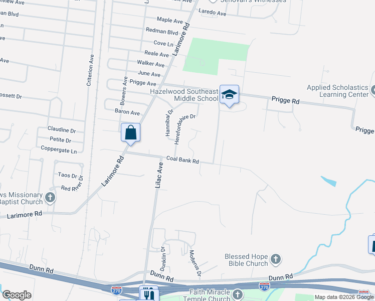 map of restaurants, bars, coffee shops, grocery stores, and more near 11567 Joslyn Court in St. Louis
