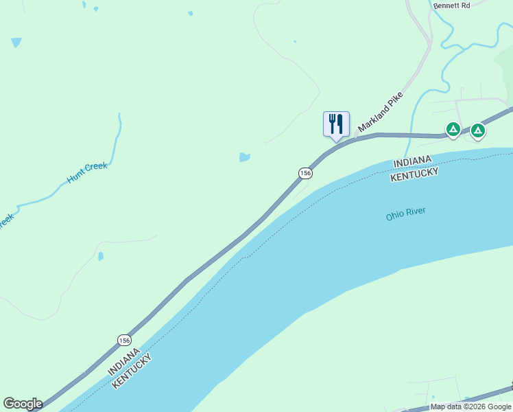 map of restaurants, bars, coffee shops, grocery stores, and more near 11449 Indiana 156 in Vevay