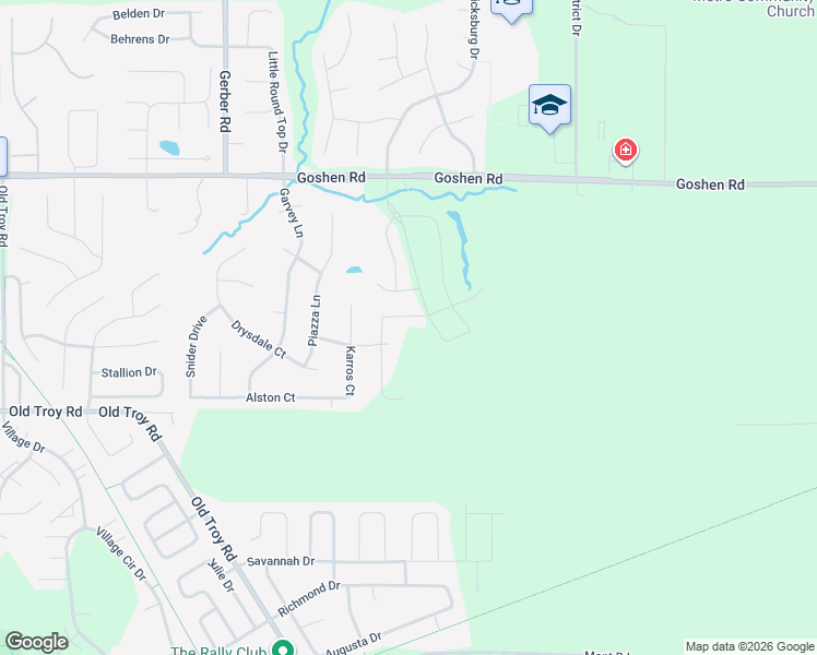 map of restaurants, bars, coffee shops, grocery stores, and more near 7126 Lost Oak Drive in Edwardsville