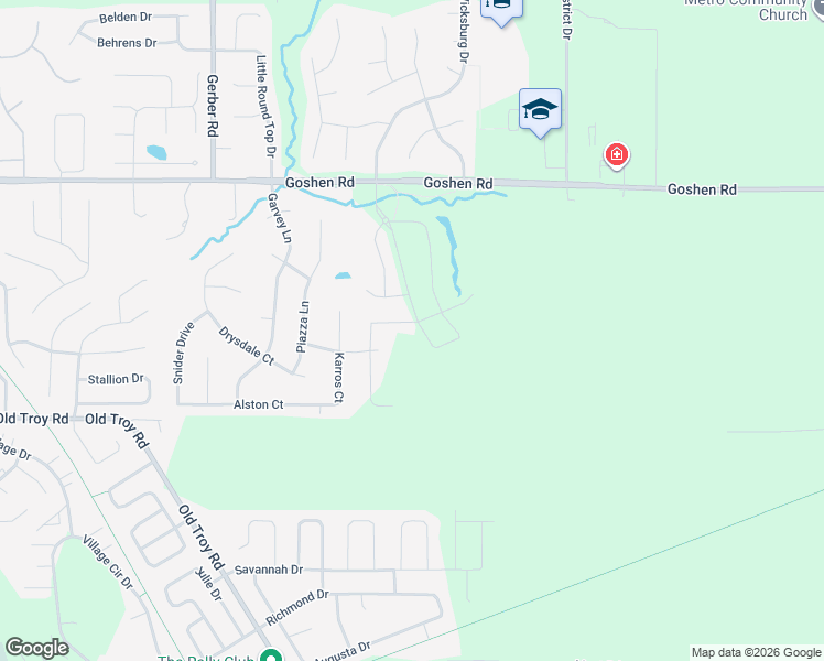 map of restaurants, bars, coffee shops, grocery stores, and more near 7126 Lost Oak Drive in Edwardsville